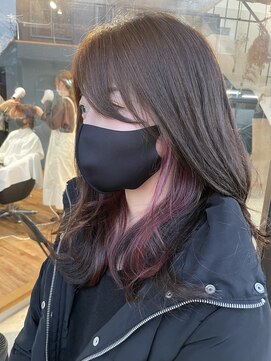 ノア(noa.) 『インナーカラーインナーカラー』ワインレッドイヤリングカラー