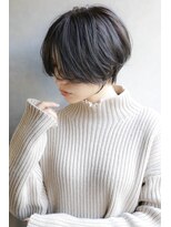 カライングドゥ(ing deux)&nbsp;大人可愛い20代30代40代黒髪前下がりショートボブ丸みショート◎