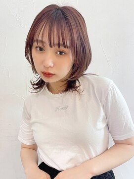 アイティー バイ アルバム 中野店(IT by ALBUM) ウルフカット_シルキーベージュ斜めバング_9163