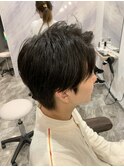黒髪韓国風マッシュコンマバング