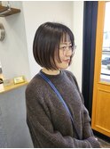 春カラー×ぱつっとボブ