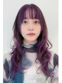 パープル×グラデーションレイヤードカット