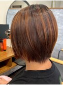 縮毛矯正 おしゃれな大人のショートレイヤー さらさらストレート