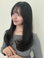 ユーフォリア 池袋東口駅前店(Euphoria) ネビージュ 2wayバング 韓国ヘア ロングレイヤー 小顔 前髪