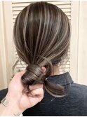 バレイヤージュグレージュハイライトダブルカラーケアブリーチ