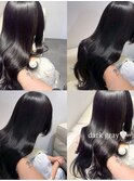 13571黒髪くびれヘア髪質改善レイヤーカット韓国風巻きワンホン