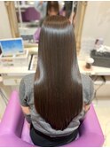 京都美容室 髪質改善 レイヤーカット ブリーチなし 透明感カラー
