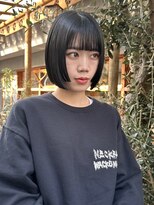 バートランド 白楽(Bertland)&nbsp;島田/モードボブ ぱっつん 黒髪 就活カラー 黒染めなし 白楽