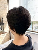 ハサミバイアトリエナガノ 千葉(8sami by atelier nagano)&nbsp;ショートボブ/センターパート/ツヤ髪/グラデーション/イヤリング