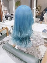 デイズ(days) ゆるふわロングハイトーンブルーカラー/ダブルカラー