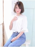 ハンドブローだけでOK◎ひし形シルエットの小顔ショートボブ☆
