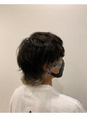【メンズウルフショート×裾カラー】