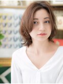 くせ毛風かきあげバング前下がりボブウルフTb3大宮20代30代40代
