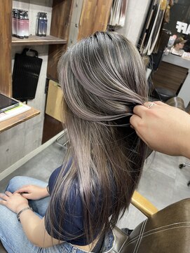 ラフ(LAFF) #バレイヤージュ#グレージュカラー#ボブウルフ#ココアベージュ