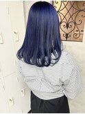 ネイビーブルー/ブルージュ/内巻きボブ