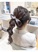 編みおろしポニー