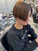 O 20代30代40代大人可愛い小顔ショートボブ前下がりセンターパート