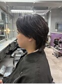 センターパートウルフ