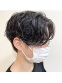 【SATOSHI】前下がりマッシュ×無造作パーマ
