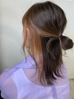 【お客様スタイル】アレンジがかわいいオレンジインナーカラー