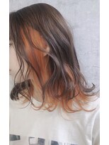 ノア ヘアデザイン 町田店(noa Hair Design)&nbsp;インナーカラー×ペールオレンジ