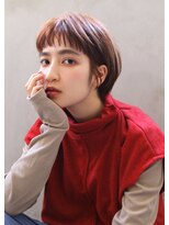 ロゼ 茨木(Rose)&nbsp;オン眉ショート　ミルクティーピンク　ショートボブ