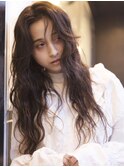 ロングヘアロングパーマデジタルパーマセンターパート