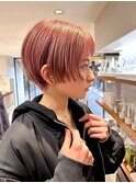 プツッとショートのピンクカラー