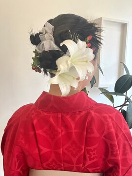 ヘアーアイスカルテット(HAIR ICI QUARTET) カチモリヘアセットシニヨン二次会パーティー大人美人