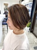 大人くびれショート/白髪ぼかしハイライト/髪質改善30代40代50代