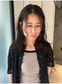 癖+パーマでウェーブ スタイル