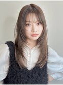 レイヤーミディアムベージュブラウンマロンカラー透明感20代30代