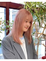 ヲタク(wotaku.)&nbsp;コーラルピンクハイトーンダブルカラーケアブリーチ暖色カラー