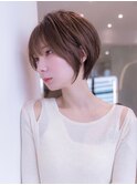 前髪　イメチェン　ショートボブ　透明感カラー　サイドバング