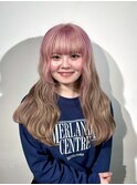 ホワイトピンク ブラウンベージュ グラデーションルーツデザイン