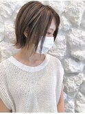【Moana Lua】#ボブ#切りっぱなしボブ#ハイライト#大人ボブ