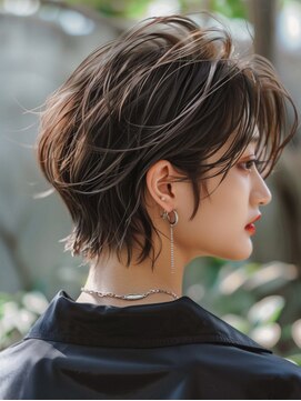 ムウ 難波(MOU) ショートワイドバングホワイトブロンドイメチェン20代30代40代