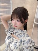 前髪/顔まわり/後れ毛/サイドバング/パッツン/まとめ髪/韓国ヘア