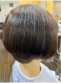 ピンクオレンジ系白髪ぼかし透明感カラー