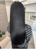 韓国 くびれロング レイヤー ワンホンヘア 小顔前髪