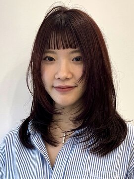 ビューブルー 亀戸錦糸町(VIEW BLUE) 美髪カールシアーカラーピンクブラウンエアリーロングセミディ