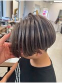 メンズハイライトバレイヤージュシルバーメッシュ