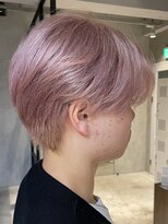 エリマ 調布(elima) メンズセンターパート刈り上げダブルカラーピンクベージュカラー