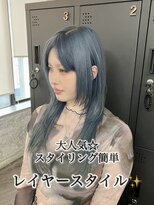 コワファースト長崎シャンプーボーイ 2nd(COIFF1RST 長崎 SHAMPOO BOY)&nbsp;韓国 レイヤーカット ハッシュカット ケアブリーチ ブルー