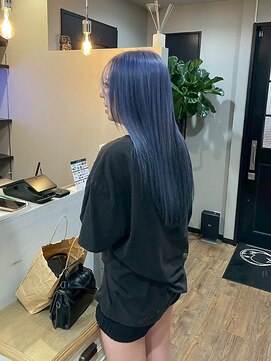 ヘアプレイスソル (HAIR PLACE SoL) ケアブリーチ/ブルー/ストレート