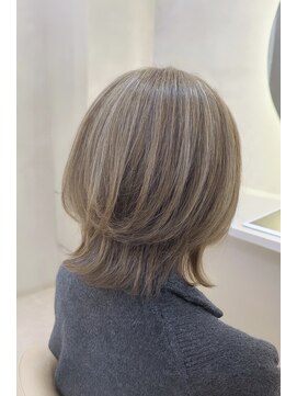 プランツヘアー 高宮店(Plants hair) 大人ミディアム × 白髪ぼかしハイライト　30代 40代 50代 高宮