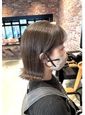 40代50代上品グレージュハイライト白髪染め×大人ボブ