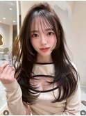 韓国ヘアーハッシュカットレイヤーカットグレージュブリーチ無し