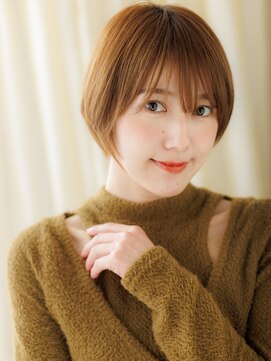 カバーヘア 上尾西口店(COVER HAIR) ミルクティーブラウン前下がり丸みショートbs1上尾20代30代40代