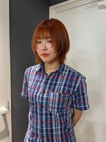 ソワンドゥブレスシエン 堀江店(soin de brace CIEN) レッドオレンジ×ボブレイヤー